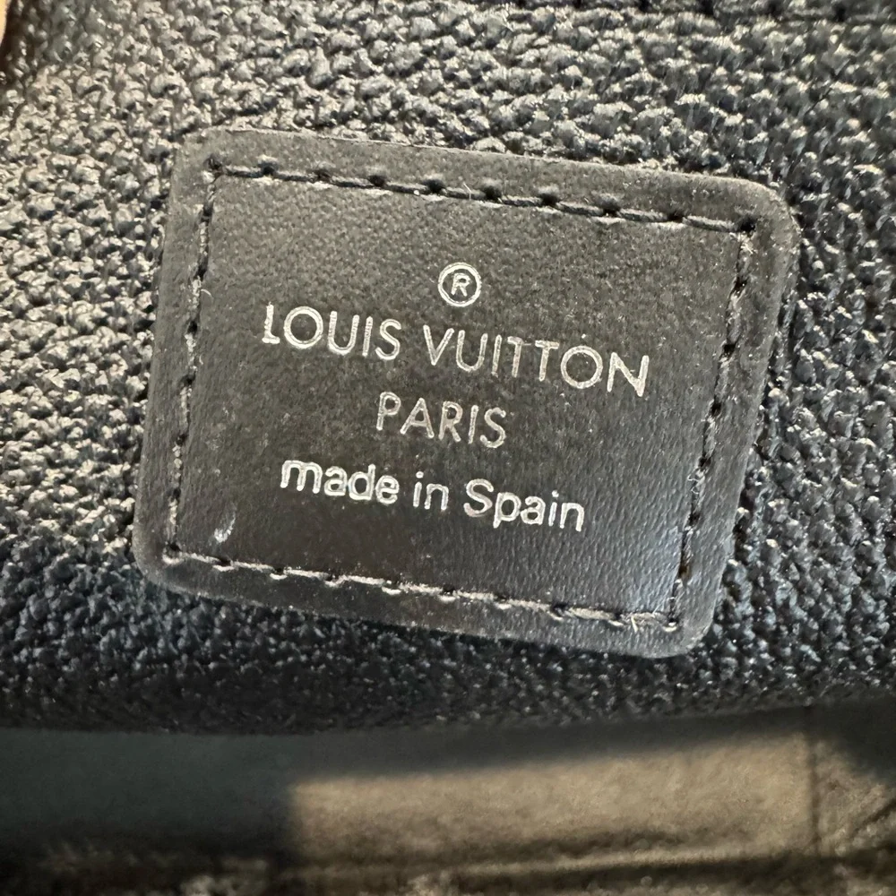 Louis Vuitton Black Leather Cosmetic Pouch